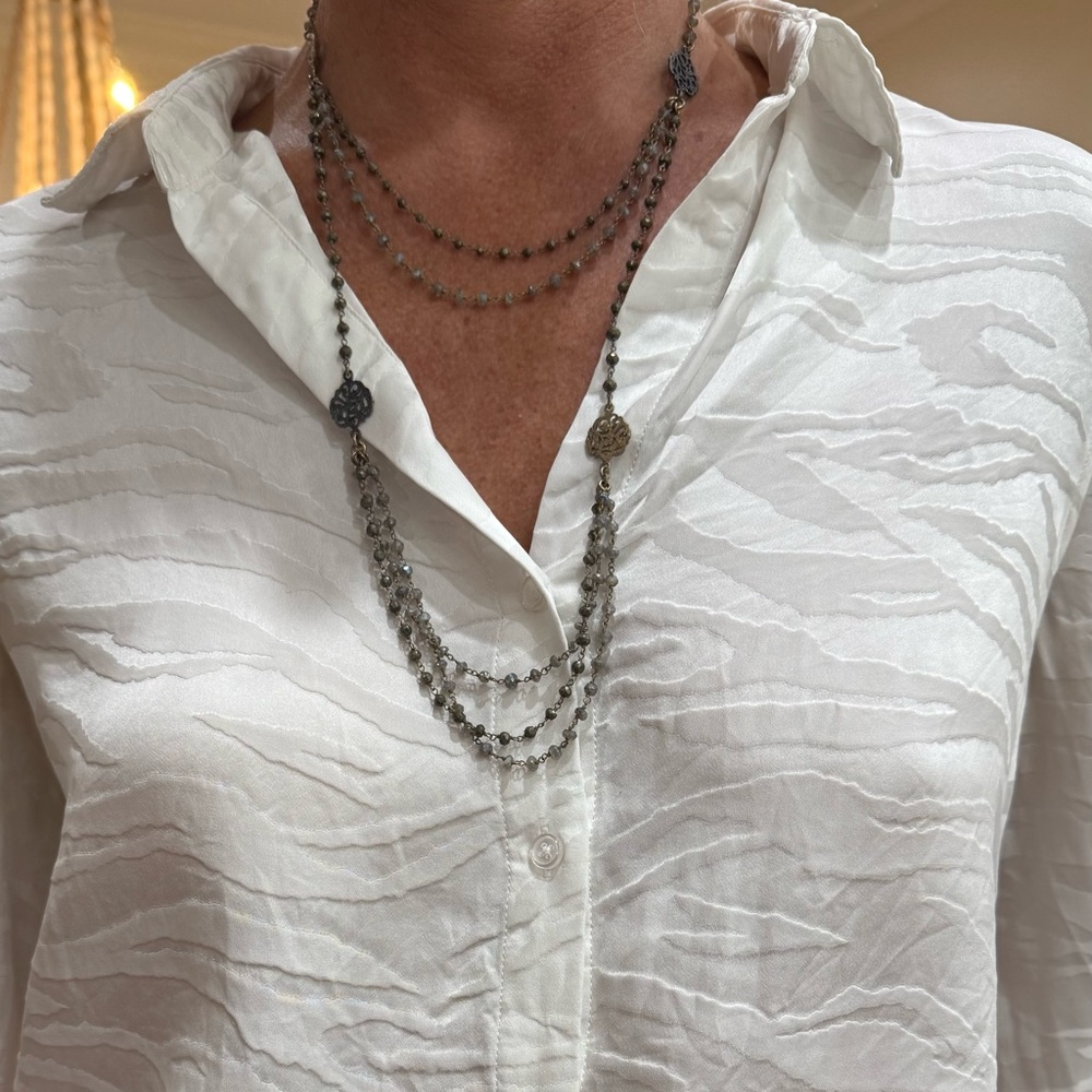 Elegant Multi-Layered Silver Necklace